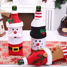 Amosfun Sacchetto di Copertura Bottiglia di Natale 3 Pezzi Vestito da Copertura Maglioni di Vino Pupazzo di Neve Renna Santa per brutte Decorazioni per la Festa di Natale
