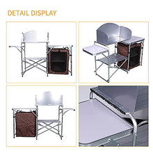 Tavolo da Cucina Mobile Pieghevole, Tavolo da Picnic All'aperto Tavolo in Lega di Alluminio Scaffale Portatile Multifunzionale in Alluminio A Doppio Strato, Carico Orso 30 kg / 66 Libbre