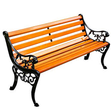 Panchina da giardino Panchina da esterno, Panchina da terrazza da esterno con braccioli e schienale, Panchina da parco con struttura in metallo e sedili in legno massello resistente alla corrosione,