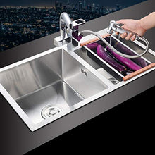 YUESFZ Lavabi Lavandino Argento Lavamani Lavello A Grande capacità Lavello per Hotel E Ristorante Lavabo Quadrato in Acciaio Inossidabile con Scolapiatti (Color : Silver-C, Size : 80 * 45)