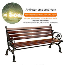 Panchina Giardino Terrazza Panche per Tempo Libero All'aperto, Panca da Esterno Resistente Aintemperie con Struttura Ghisa e Legno Massello Anticorrosivo, Panchine Decorative retrò per Portici Prati