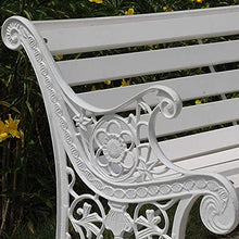 LXLH Panca da Giardino 49in Parco Giardino terrazza panchina in Legno massello, Doppia Seduta per Esterni Cortile panchina per Il Tempo Libero Sedile in ghisa, Legno anticorrosivo Sedia Portico r