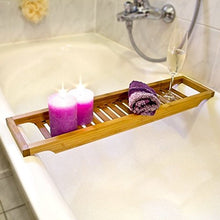 Taylor & Brown - Mensola portaoggetti in 100% bambù naturale, sottile, in legno, per vasca da bagno e bagno