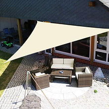 Bluecool Vela Triangolare 3X3X3m Tenda da Sole per Esterno Anti-UV Impermeabile Resistente a Strappi Protezione Solare Facile da Installare per Giardino Verande Cortile, Beige-Bianco