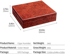 Stoccaggio Viaggi Legno di Cedro Black Box Desktop, Cigar Humidor con igrometro e umidificatore Convenienza (Color : Cherry)