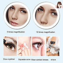 Specchio for Il Trucco, 10x Zoom LED Specchio for Il Trucco, A Parete LED dello Specchio di Bellezza, Pieghevole Non Perforata Specchio da Toilette, Argento