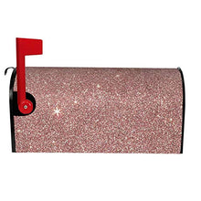 Girly Glam - Copertura magnetica per cassetta postale in lamina di oro rosa e glitter a rete, design unico, per decorazioni da giardino, dimensioni standard, 53 x 45 cm