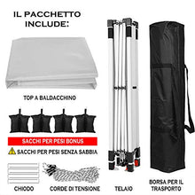 YUEBO Gazebo Richiudibile 3x3 m Pieghevole a Fisarmonica Gazebo Pieghevole Impermeabile Tendone da Esterno Tenda con Sacca