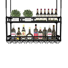 JHGJBJ Hanging cremagliera del Vino del Metallo, cremagliera della Bottiglia di Vino del Ferro a Doppio Strato/Appeso cremagliera di Vetro di Vino, Regolabile in Altezza del Boom 55-95cm