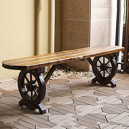 Creative LDF Panchina da Esterno Flower Stand Panca da Giardino in Legno Anticorrosivo per Esterni, Panchina da Balcone in Legno Massello da 140cm