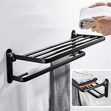 LYM &ripiano di stoccaggio Portasciugamani, Bagno a Parete Black Bagagli Shelf Scaffale Scaffale di Finitura