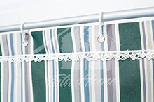 Tenda da Sole con Kit Ganci e Anelli in Tessuto Multirighe Resistente da Esterno o Balcone Misura cm 140x300 Dis.4 Colore Verde