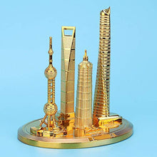 BLLBOO Shanghai Building Models - Shanghai Building Collection Model Oriental Pearl Tower Global Financial Center Souvenir(L-Oro)