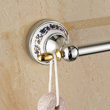 Bagno punzonatura ciondolo stile europeo portasciugamani antico bagno asciugamano appeso portasciugamani singolo in porcellana blu e bianca ceramica 40 cm perforato