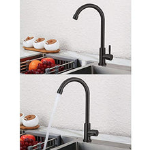 SXJ Rubinetto per Lavello da Cucina, Rubinetto per Lavabo con Maniglia Singola, Rubinetto per Lavabo da Cucina Monoforo Commerciale, Acciaio Inossidabile Nero Opaco