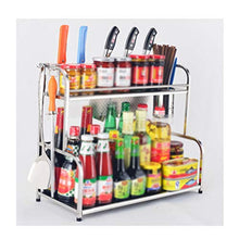LYM &ripiano di stoccaggio Scaffale da Cucina, Scaffale di stoccaggio for Cucina a Doppio Strato con Tagliere Scaffalatura in Acciaio Inossidabile Scaffale di Finitura