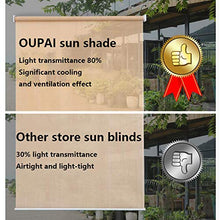 Oupai Tenda a Vela Esterno Ombra Rullo, Rullo Esterna Up Shade avvolgibili saracinesche for Patio Portico Pergola Deck Gazebo Yard Privacy Screen Roll Down Blinds 90% Sun Blocco con Gommini