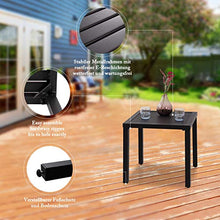 PHIVILLA Tavolino quadrato in acciaio con rivestimento antiruggine Tavolino da giardino Tavolino Nero48 * 48 * 46cm