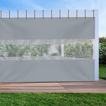 Tenda in vinile per esterni con pannello di telone trasparente, 510 g, resistente alle intemperie, per patio, esterni, con occhielli antiruggine, per pergola, portico, gazebo (30 x 20 cm, grigio)