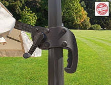 MLI Ombrellone a Braccio da Giardino 3X3 in Alluminio Copertura Idrorepellente Inclusa 83231CH - Struttura Tortora Opaca e Tessuto Champagne - Palo Decentrato da Esterno Arredo Piscina, Gazebo