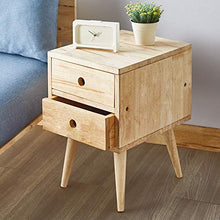 Comodino HAIZHEN Tavolino Moderno, 2 cassetti in Legno massello 100%, Colore Legno, 32 × 40 × 48 cm