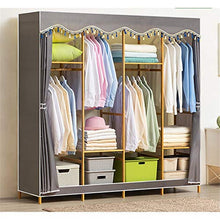Guardaroba semplice In piedi vestiti dell'organizzatore di immagazzinaggio libero con Hanging Unità ferroviaria Shelving immagazzinaggio dei vestiti Armadio grande Camera da letto in legno Armadio Por