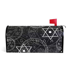 Mystic Geometrico Occult Symbols Pentacles Black Mailbox Copre Magnetico Grande Postale Casella Involucri Giardino Cortile Decorazione Casa Oversize Dimensioni 64,8 x 53,3 cm