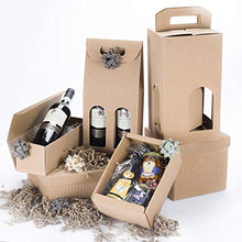SCATOLA BOX PER 2 BOTTIGLIE AVANA MARRONE VINO BIRRA OLIO 750 ML MANICO CARTONE