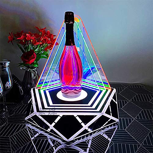 WYLX LED Porta Bottiglie da Vino,Espositore per Vino Luminoso,Barra di Ricarica A LED Piramide Luminosa Portabottiglie,per La Festa di Nozze di KTV