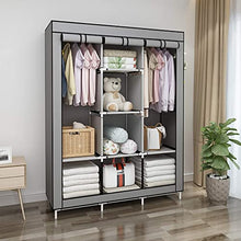 UDEAR Armadio Piccolo Cabina Guardaroba Appendiabiti Richiudibile in Tessuto Non Tessuto Grigio
