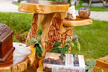 Windalf - Panchina per fiori in stile rustico con 5 ripiani LAMIR, 95 cm, con ornamenti floreali, realizzata a mano in radica