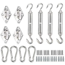 shirylzee Kit di Fissaggio per Vela Parasole, 44 Pezzi Kit di Fissaggio per Tende a Vela, Acciaio Inossidabile Kit di Fissaggio e Installazione per Triangolo e Rettangolo Parasole per Patio Lawn