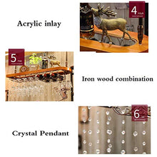 Durevole Soffitto Portabottiglie Vino Capovolto Appeso Decorazione Pendente Di Cristallo Porta Bicchiere Di Vino Multifunzione Ganci Cremagliera Bar Maggiordomo Distributore Di Vino Legno Acrilico Cre