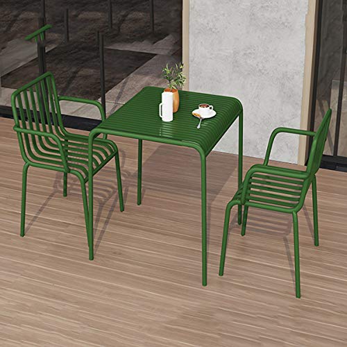 CGBF-Set di Mobili da Tavolo per Sedie da Giardino in Ferro da Esterno A 3 Pezzi,Set da Bistrot da Tavolino da 70cm