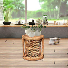 Phrat Sgabello per fiori in rattan intrecciato, per interni in rattan, supporto per piante e balconi, decorazione