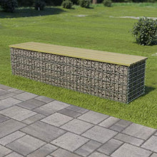 FAMIROSA Panchina Gabbione 170 cm in Acciaio Zincato e Legno di Pino
