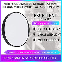 Specchio ingranditore per il trucco 5X 10X 15X Specchio ingranditore per il trucco con due ventose Attrezzi per cosmetici Specchio per il bagno con specchio rotondo piccolo - Nero