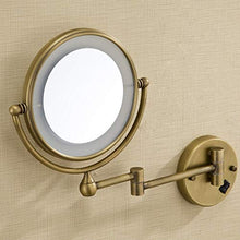 Specchio 8"LED Luce a Muro a Parete Rotonda 3X ingranditore LED Bronzo Spazzolato in Nichel Trucco Trucco privato