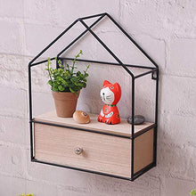 Floating Shelves Mobile Portaoggetti a Muro Galleggiante, Espositore in Legno con Struttura in Ferro, Ripiani Portaoggetti Armadietto a Muro, per Camera da Letto Bagno Soggiorno Cucina Ufficio