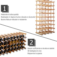 COSTWAY Portabottiglie per Vino in Legno, Scaffale per Vino, Cantinetta Porta Vino in Legno di Pino, Naturale, 85 x 44 x 24 cm