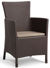 Allibert Rosario Balcony, Set di mobili da giardino, da 2 poltrone e 1 tavolino in plastica, simil-vimini, cuscini, colore antracite (P P Antracite)