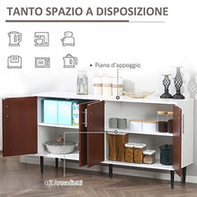 homcom Mobile Credenza Vintage Classica in Legno Madia Bassa per Cucina Moderna Sala da Pranzo, Marrone, 147.2x40.5x76.2cm