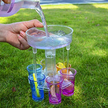 SXZZ Dispensatore in Vetro da 6 Modi, Distributore di Cocktail Bar, Portabicchieri in Vetro Porta in Vetro, Distributore di Titoli A Barre Multiple, Distributore di Giochi per Feste,Bianca