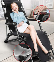 SHUAIIJUAN Sedia per il tempo libero domestico Folding Chair Giardino Sdraio Sdraio Outdoor Leisure reclinabili sedie da campeggio Relaxer letto for i Piscina Spiaggia Pesca Max.250kg - Nero