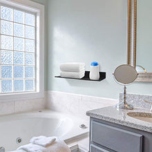 Yardwe Mensola da bagno nera, da parete, salvaspazio, antiruggine, ultra resistente, scaffale sospeso (30 cm)