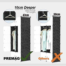 Armadio in stoffa fai da te portatile armadio modulare organizer cubo più profondo con asta per appendere Rollsnownow (dimensioni: 39 x 47 x 165 cm)