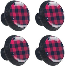 Fantasia scozzese rosso alla moda con motivo classico Pomelli per Porta Set di 4 Pomelli per Mobili Manopole per Cassetti Cucina Armadio Vetro