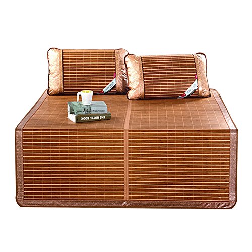 BJL-mat - Materassino estivo in bambù, double-face, pieghevole, per casa, camera da letto, studenti, dormitorio, multifunzione, fresco e confortevole, 4 oyo (dimensioni: 1,5 × 2 m)