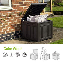 CRZJ Contenitore per Esterni, Contenitore per mobili da Giardino Impermeabile Multifunzione da Esterno 208L, Contenitore per terrazza,Wood Grain