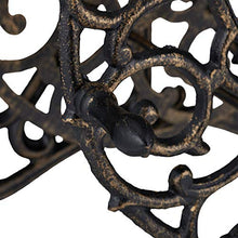 Relaxdays, Nero-Oro Supporto Porta Tubo da Parete, Design Antico, Girevole, da Giardino, in Ghisa HxLxP 52 x 33 x 31 cm